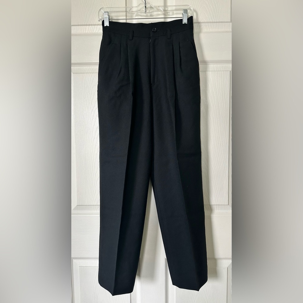 ATELIER SAB Japanese wool high waisted tapered  Men's Black Pants Size M NC0067